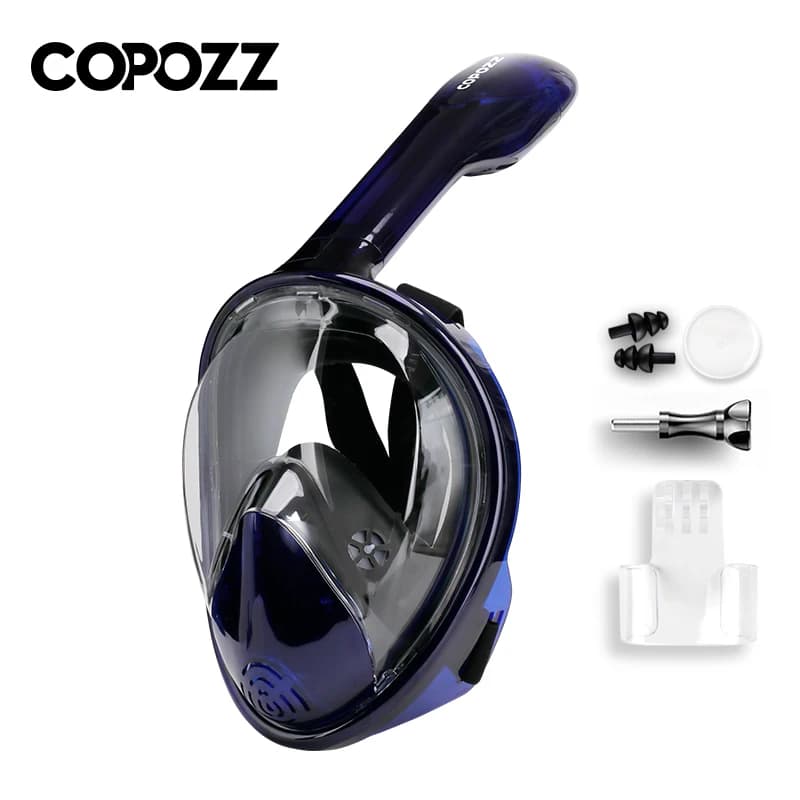 COPOZZ Full Face Underwater Mask Anti-fog Glasses with camera support Diving mask for snorkeling for young adults
