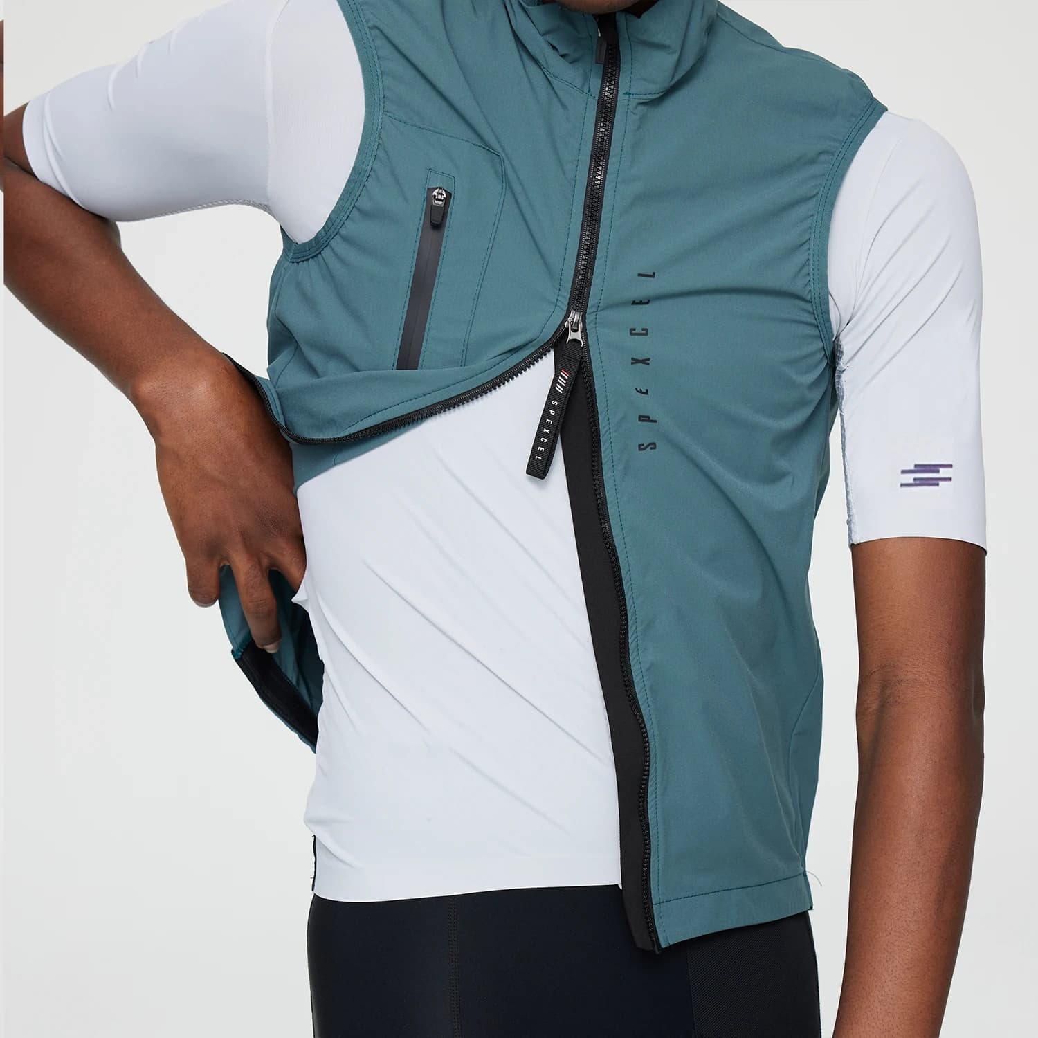 SPEXCEL Gilet da ciclismo classico leggero antivento per tutte le stagioni Giacca antivento da uomo in tessuto elasticizzato con cerniera bidirezionale