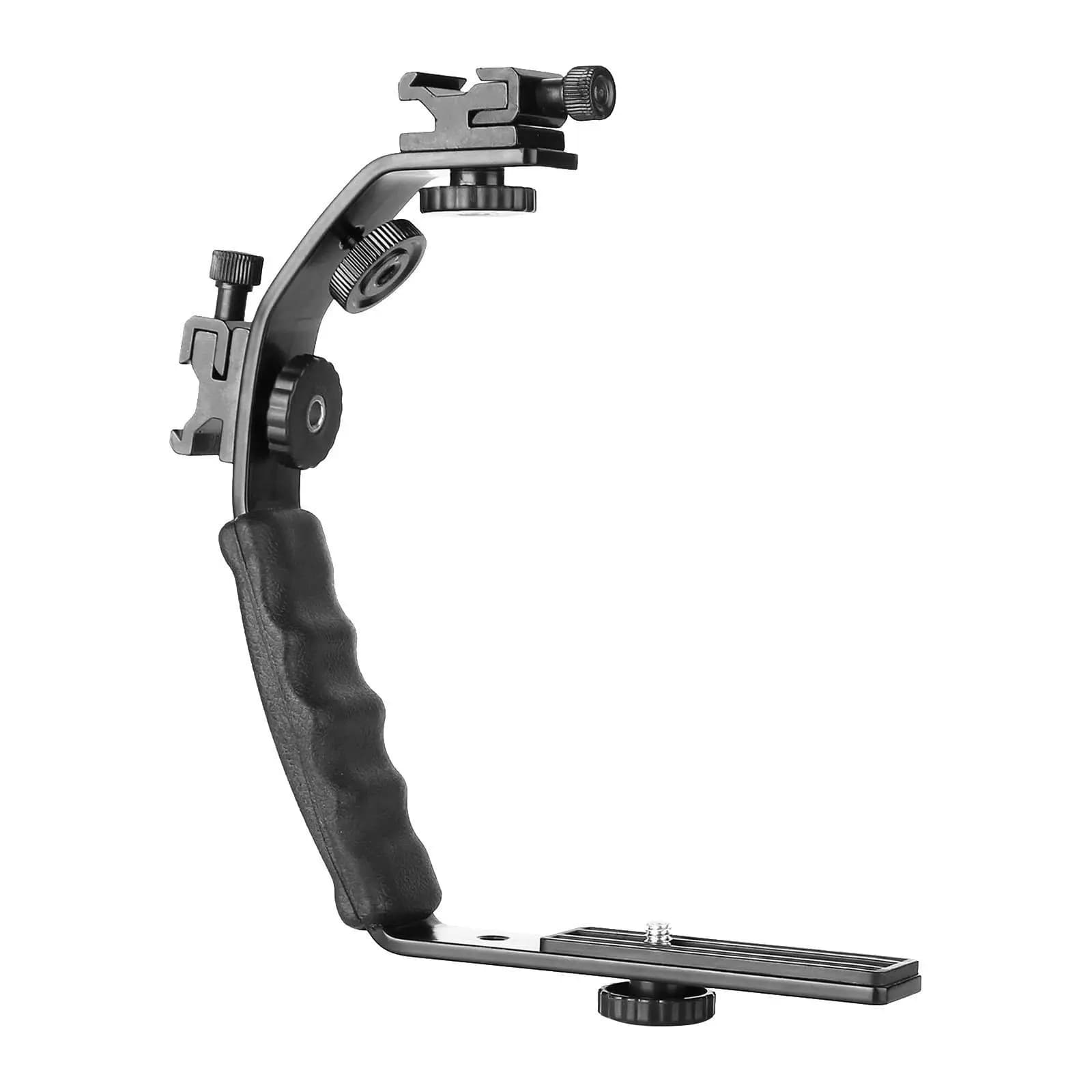Supporto per staffa a L per fotocamera in lega di alluminio con vite per treppiede da 1/4 di pollice, impugnatura imbottita portatile per videocamera DSLR da studio fotografico
