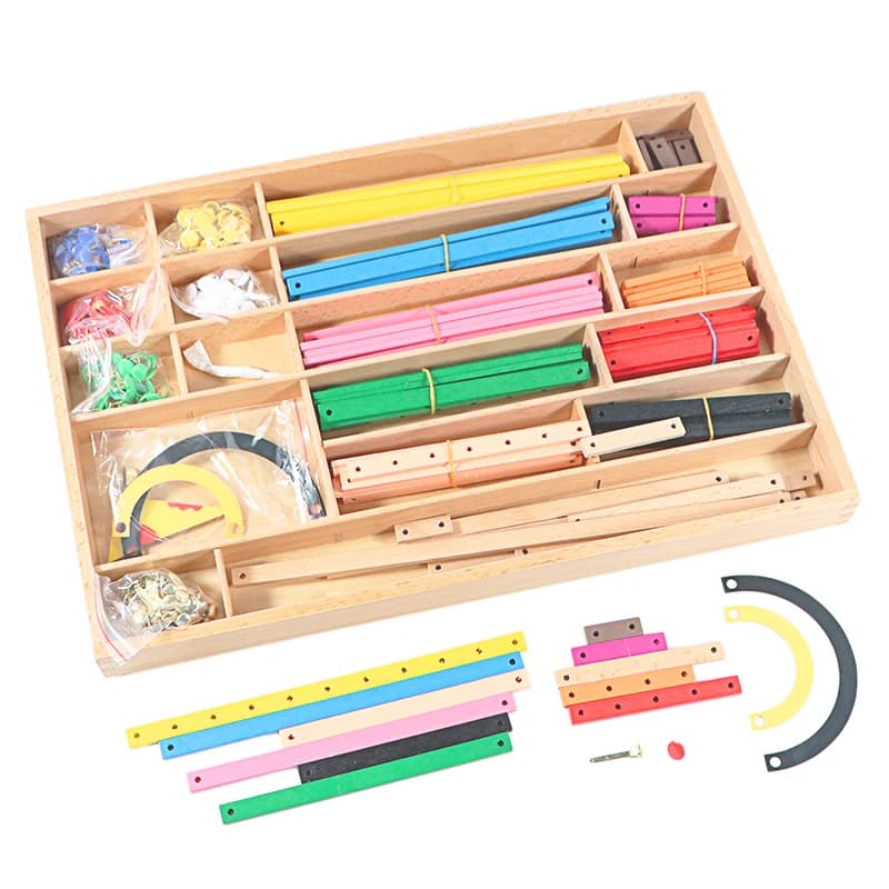 Scatola per bastoncini geometrici Montessori/tavolo da lavoro in sughero Materiali matematici per strumento di apprendimento per attrezzature didattiche primarie