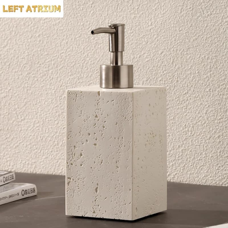 Wabi-sabi Wind Tunnel Stone Rice White Hand Sanitizer Dispenser Bottle Light Luxury Soap Shampoo Bottle Bathroom Accessories