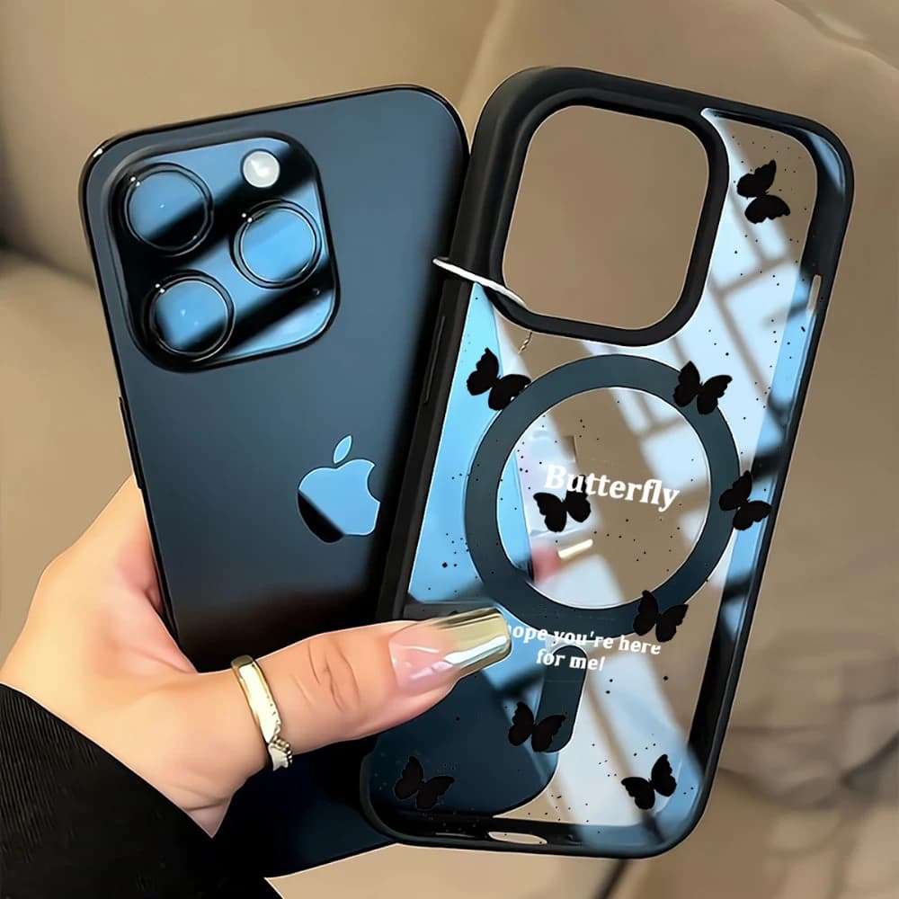 Cute Bow girl Clear Case For Magsafe iPhone 15 Pro Max 17 16 15 14 11 13 12 Pro Max Plus Cases Magnetic Wireless Charing Fundas
