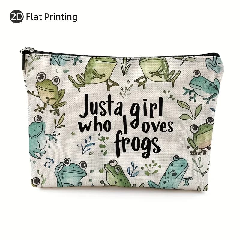 Una borsa per il trucco Frog Prince: custodia multifunzionale con cerniera, borsa per riporre gioielli, piccola borsa portaoggetti con cerniera da viaggio perfetta.