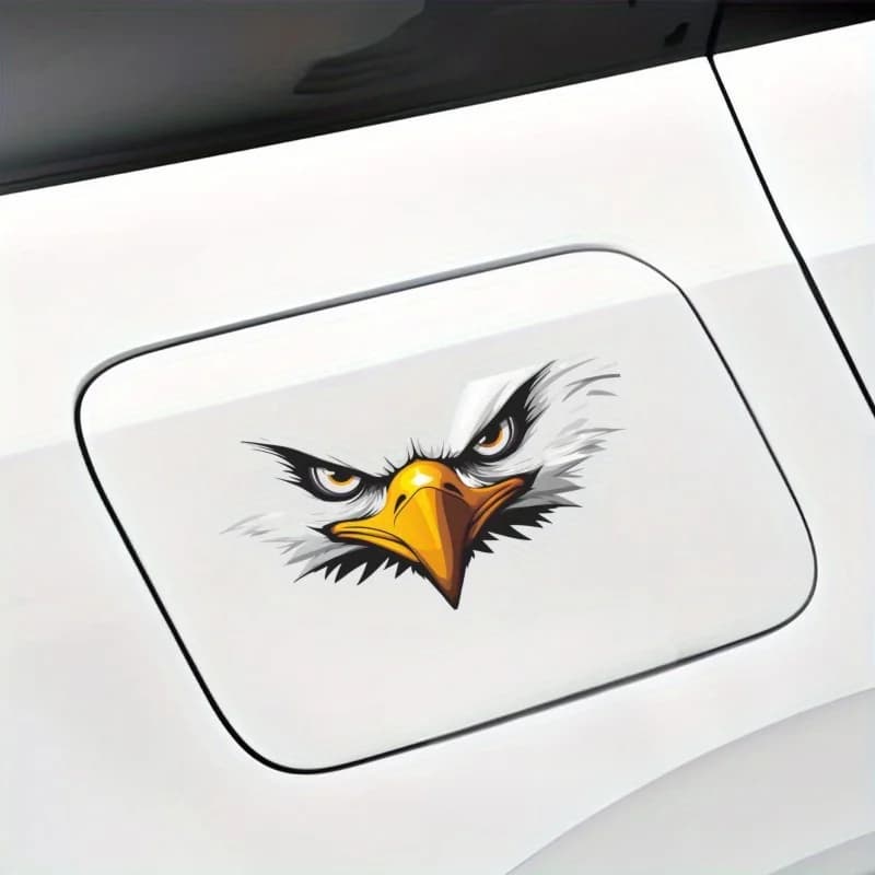 1Pc Aggressive Eagle Head Waterproof Vinyl Sticker for Car Fuel Cap Body Modification Decor