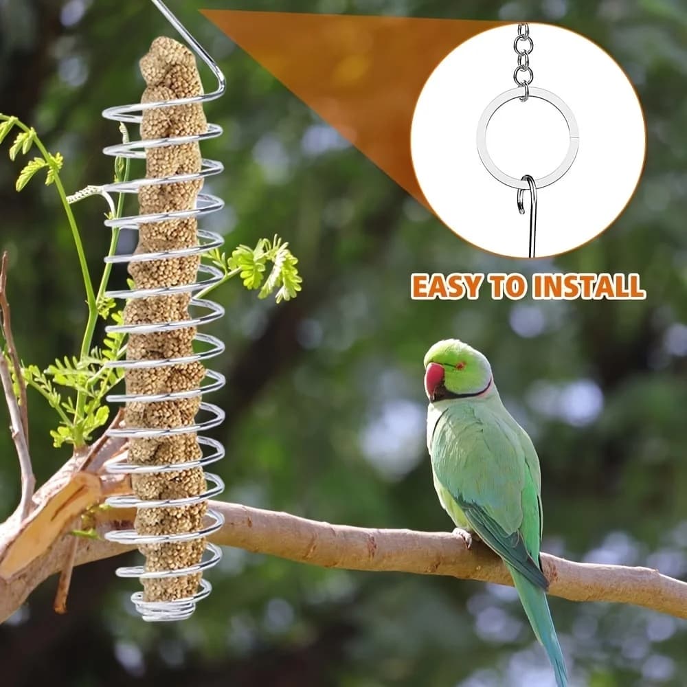 Stainless Steel Parrot Feeder, Food Container for Seeds & Treats, Suitable for Budgies, Cockatiels, African Greys & Macaws