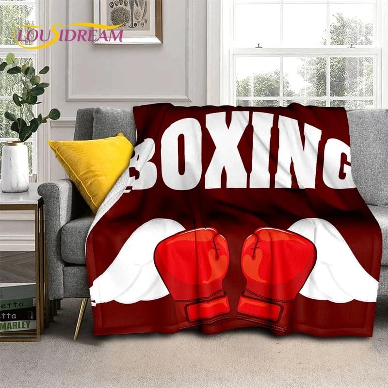 Boxing Gloves Boxer Fight Cartoon Soft Flannel Blankets,Throw Blanket Comfortable Blanket for Picnic Beds Sofa Home Bedroom Gift