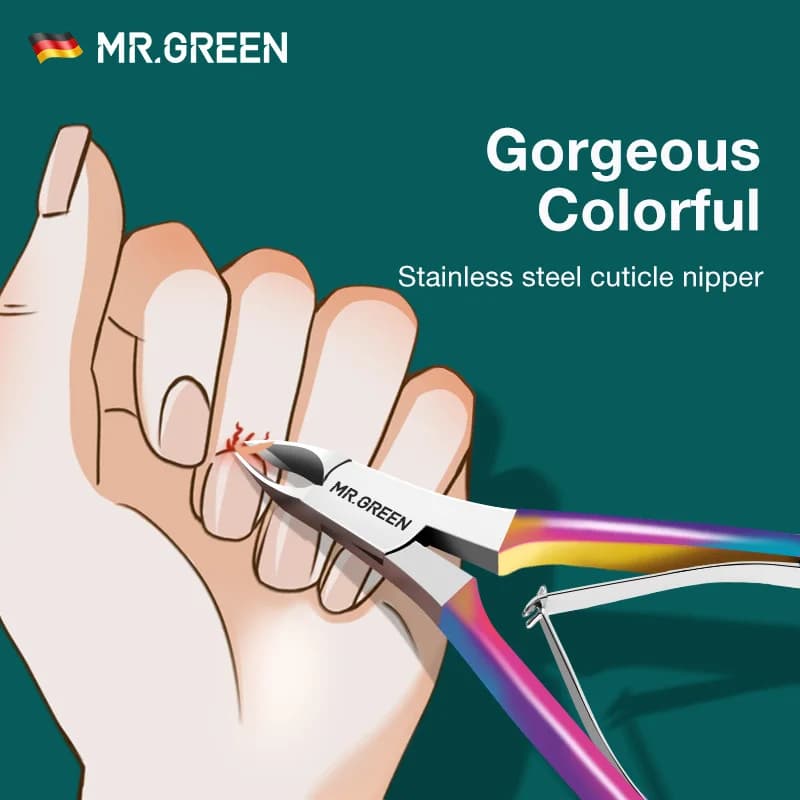 MR.GREEN Gorgeous Colorful Cuticle Nippers Cuticle Clippers Nail Manicure Scissors Trimmer Dead Skin Remover Stainless Stee Tool