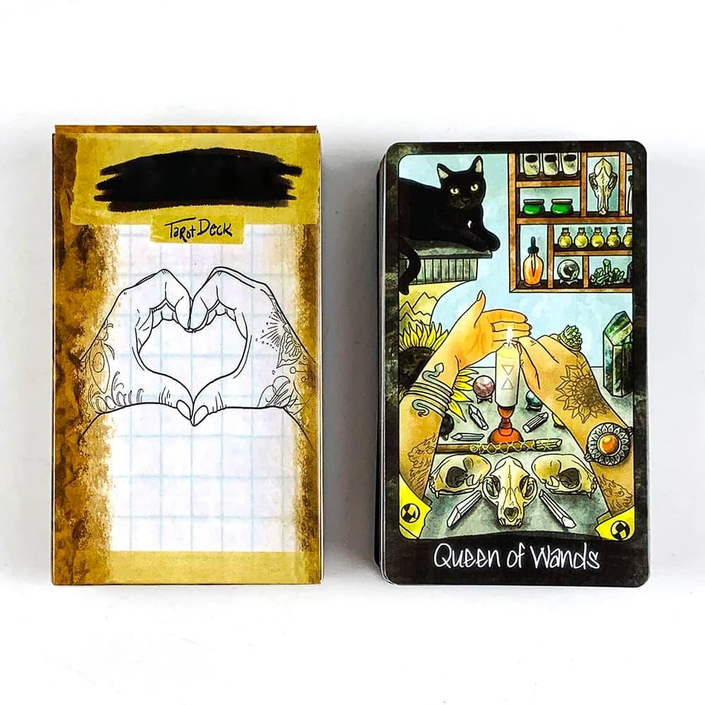 Carte dei tarocchi Un mazzo dei tarocchi da 78 pezzi Arte unica misteriosa divinazione che gioca a giochi da tavolo, giochi di festa Regali di Halloween e Natale