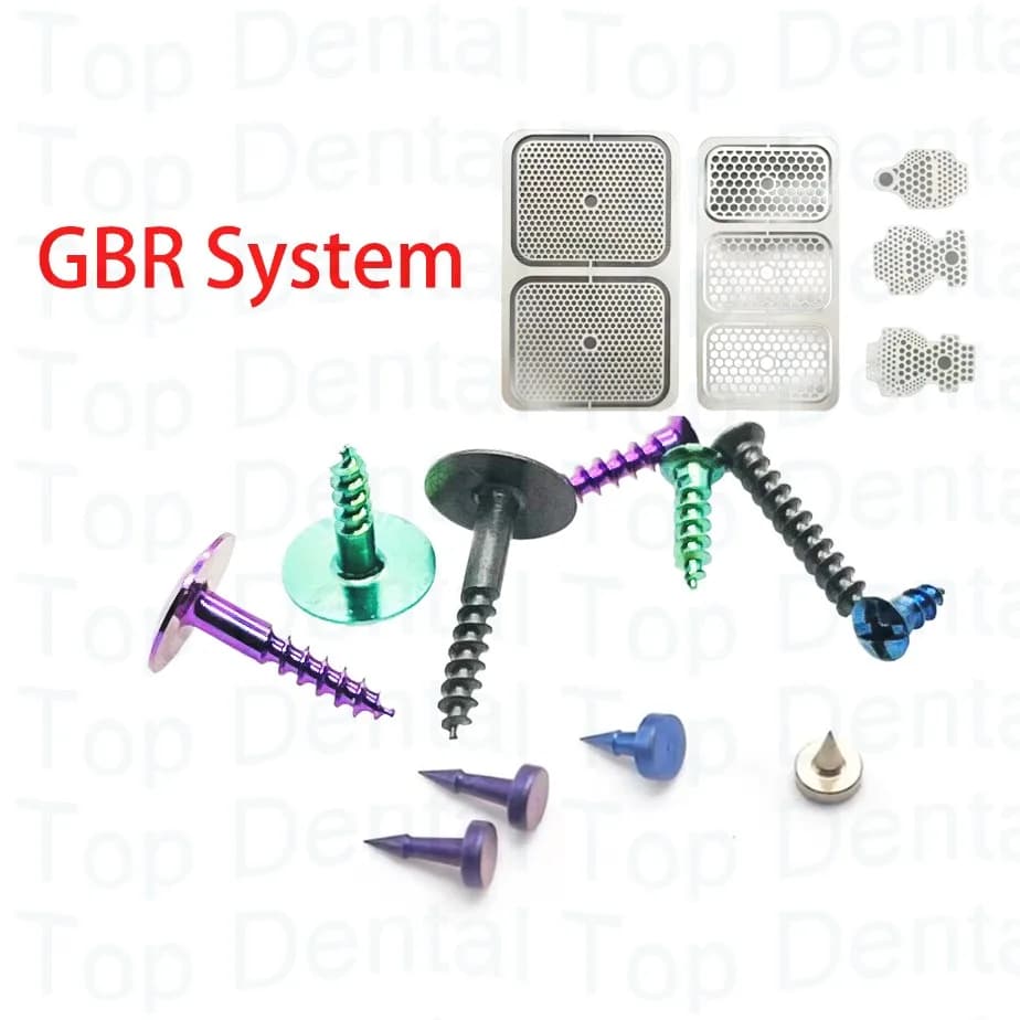 10 pz Dentale Sistema GBR Viti Ossee Viti di Tenda Osso Tac Kit Perni In Titanio Supporto Membrana Fissaggio Pin di Stabilizzazione