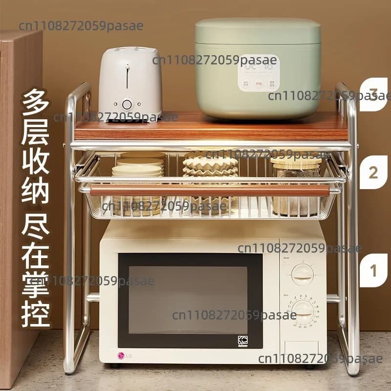 Supporto da cucina per piano di lavoro, scaffale portaoggetti per forno domestico, supporto per friggitrice ad aria, scaffale per forno a microonde