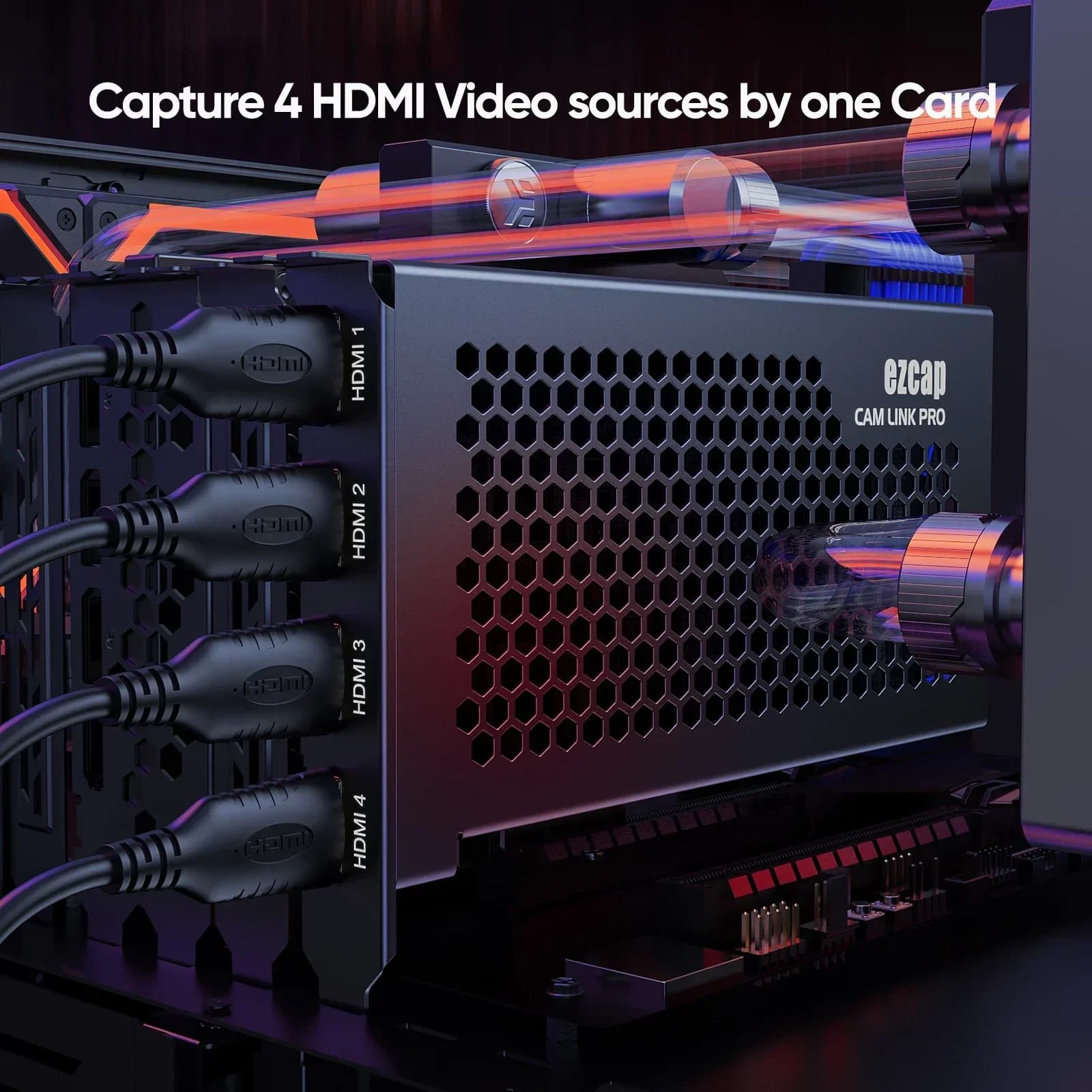 Ezcap335 Scheda di acquisizione video PCIE HDMI a 4 porte Gioco Grabber per videocamera multi streaming live Videocamera DSLR Action Camera Laptop PC