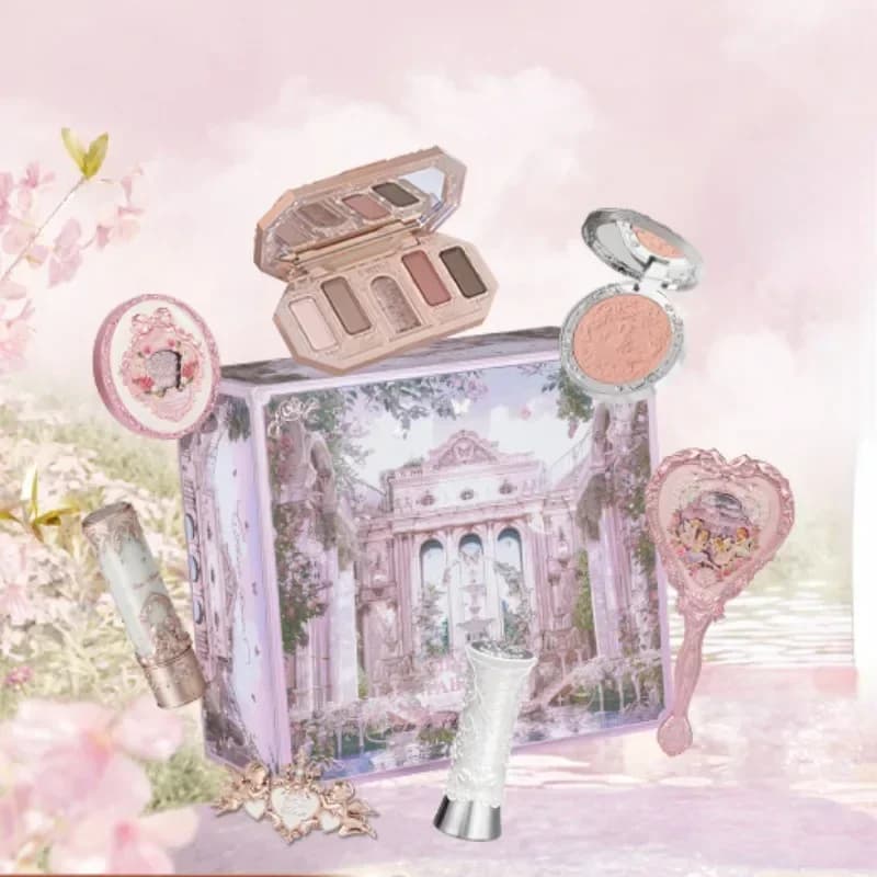 Set originale Flower Knows Confezione regalo per trucco Rossetti per labbra Fango Evidenziatore Fard Ombretto Cosmetici di bellezza rara Regalo per un amico