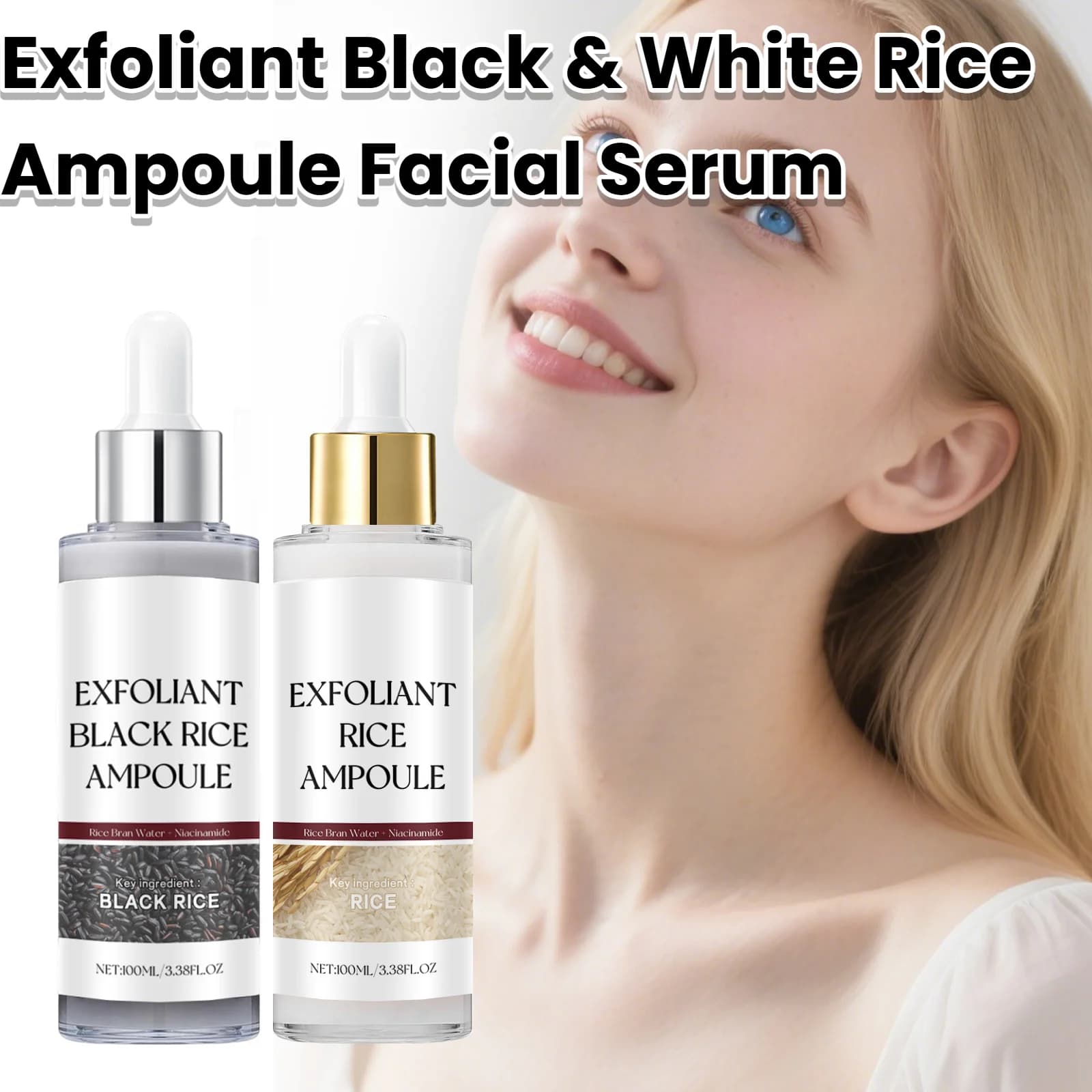 Siero viso esfoliante coreano Pulizia dei pori Rimuovi la pelle morta Purificare il controllo del petrolio Levigante Illuminante Fiala idratante