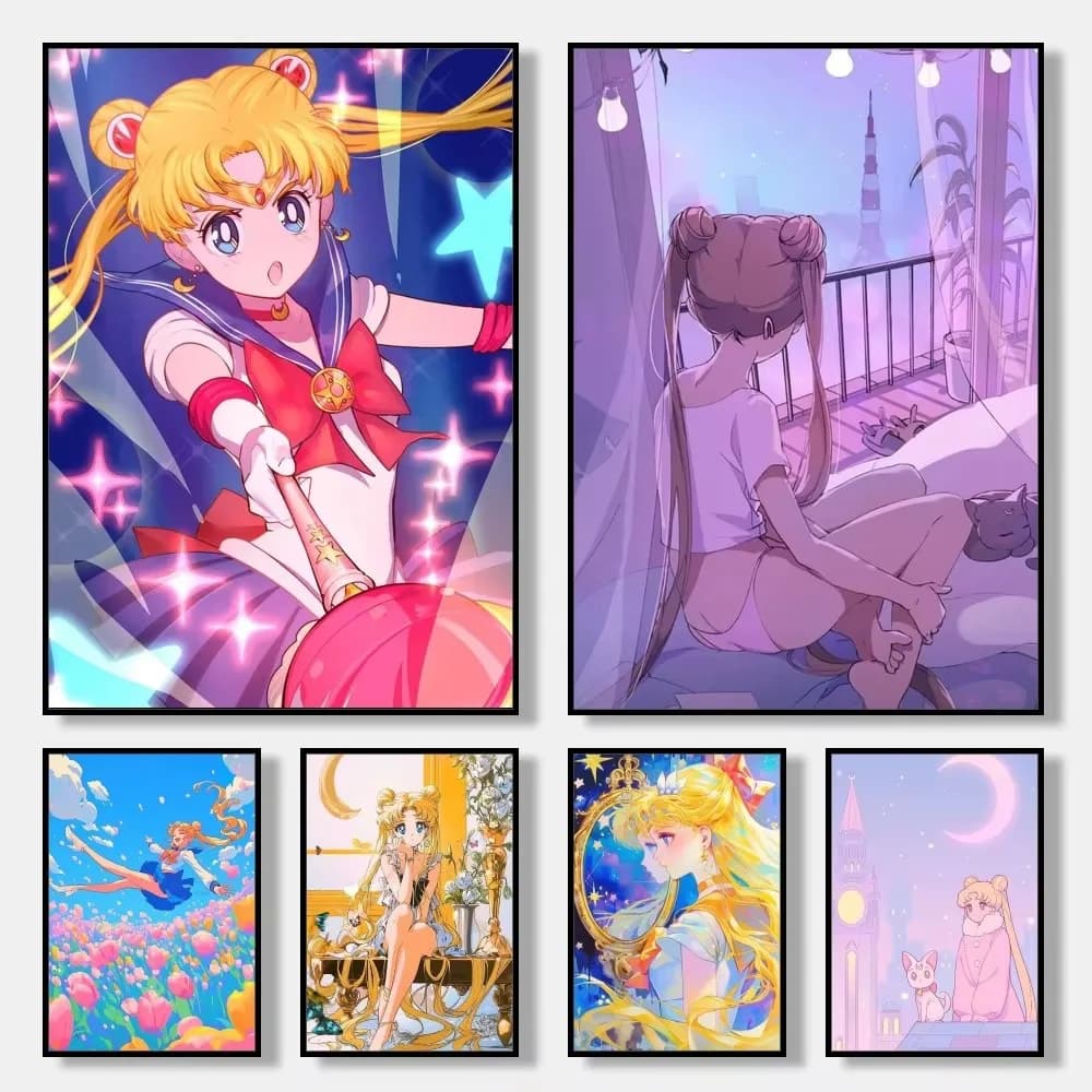 5D DIY Diamond Painting S-Sailor M-Moon Classic Anime Character Mosaic Handmade Artwork Full Round/Square Diamonds For Beginners