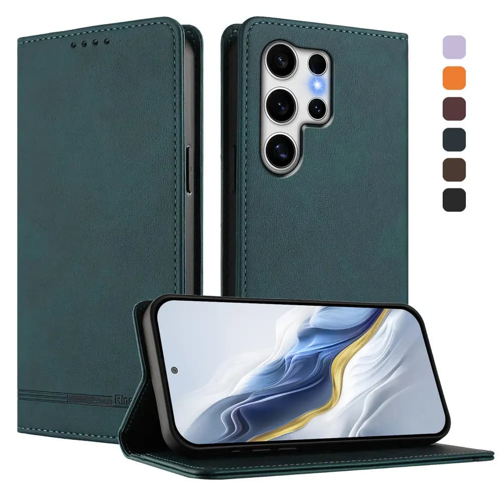 Custodia in pelle magnetica RFID per Samsung Galaxy S25 S24 S23 S22 S21 S20 Nota 20 Ultra S25 Edge S24 FE S 23 22 21 Plus Portafoglio Funda