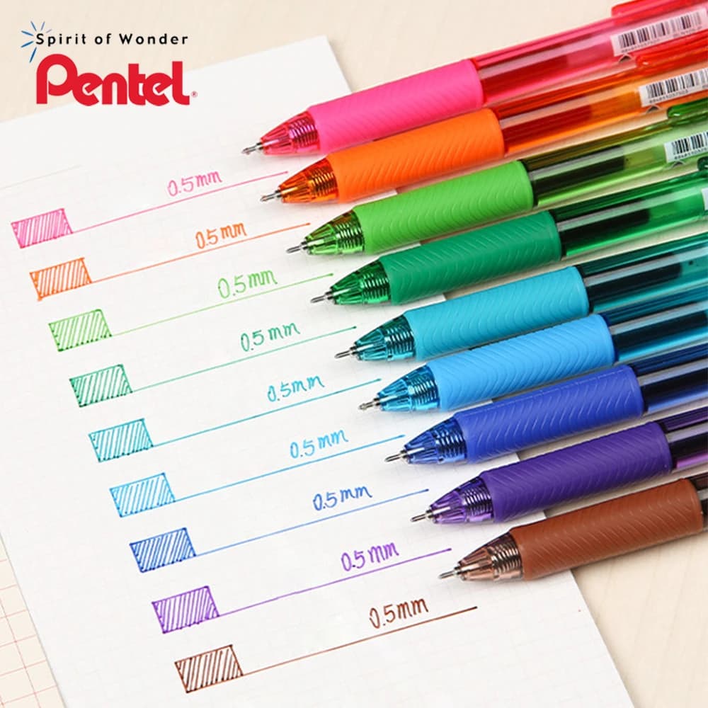 Original Pentel EnerGel BLN-105 Roller Gel Pen 0.5mm Quick Drying Large Capacity Smooth Ball Pen for School Office Stationery