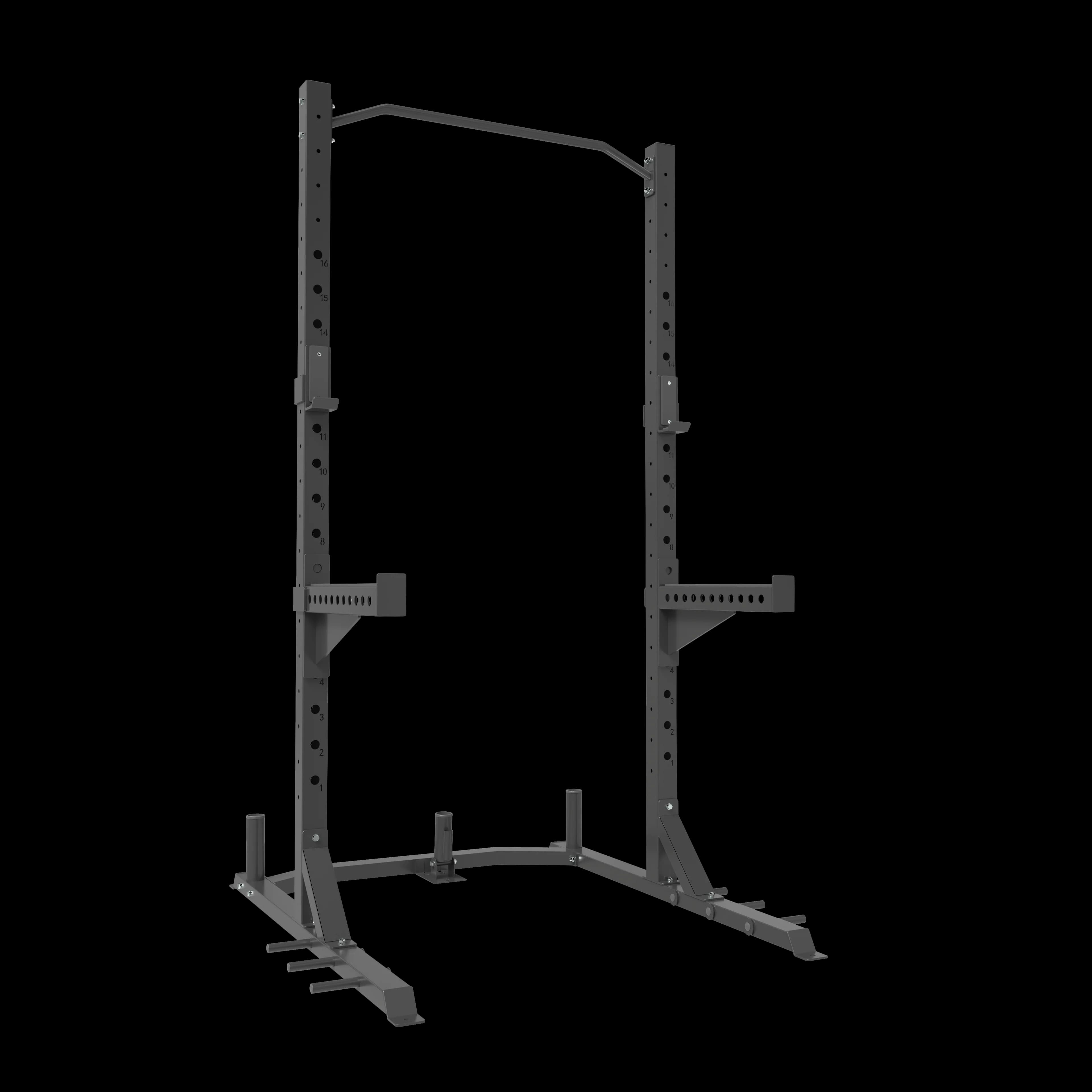 Multifunction Squat Rack Power Cage with Pull-Up Bar and Weight Storage