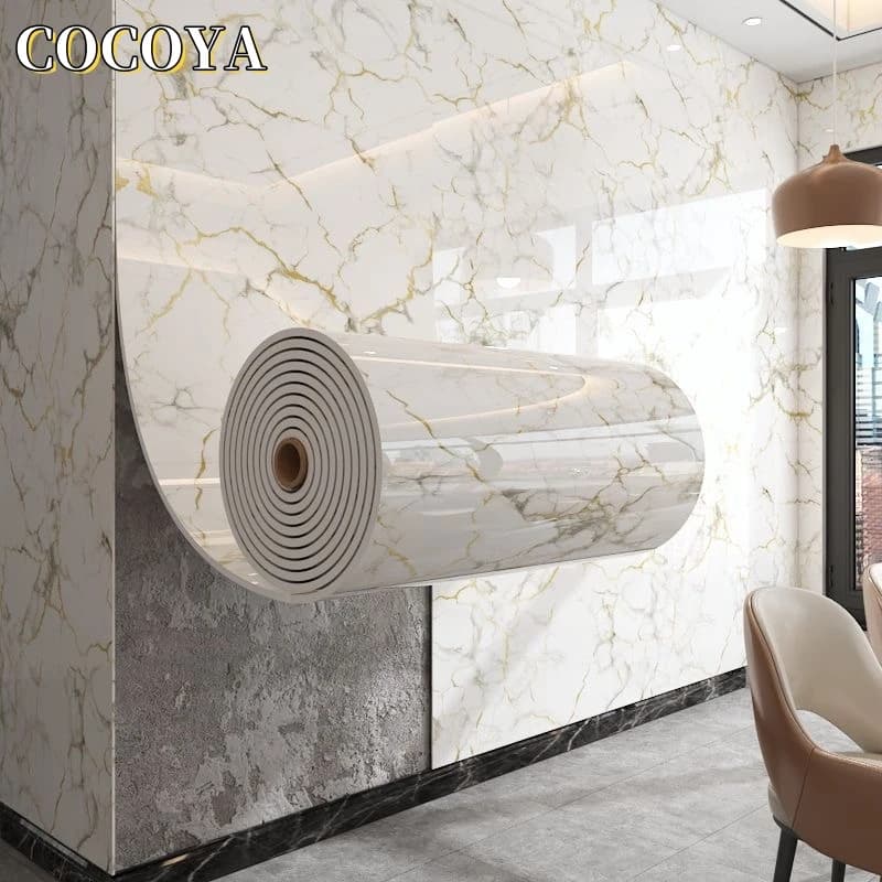Marble wallpapers with thick foam, waterproof wall decals, imitation tiles, self-adhesive wallpaper, bedroom decoration