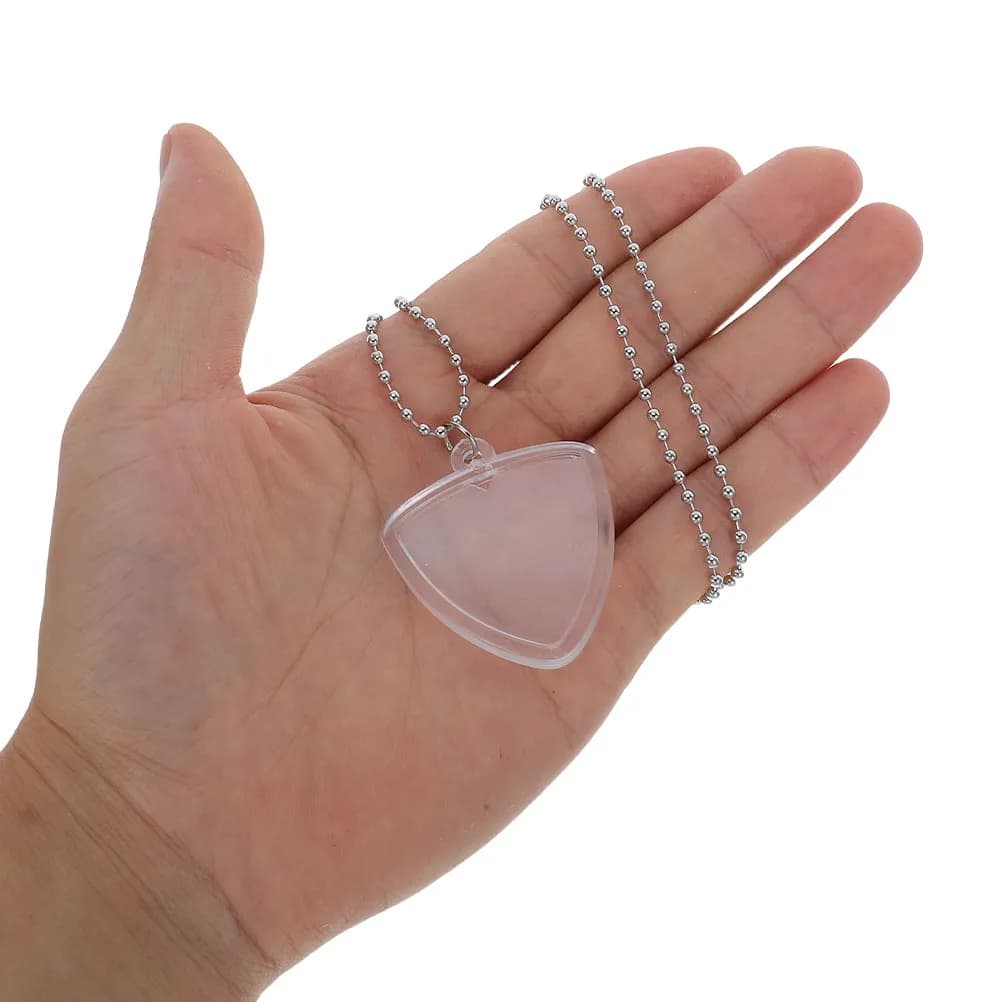 2 Pezzi Portaplettro da Collo per Chitarra, Custodia Compatta Trasparente per Conservare i Plettri, Ideale per Esibizioni, Pratica e Uso Quotidiano