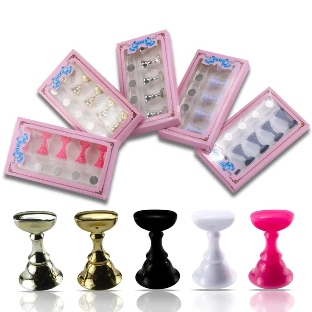 Nail Art Practice Display Stand Set Chess Board Magnetic Tips White & Black Holders Polish Gels Colors Chart Tool Wholesale Rose