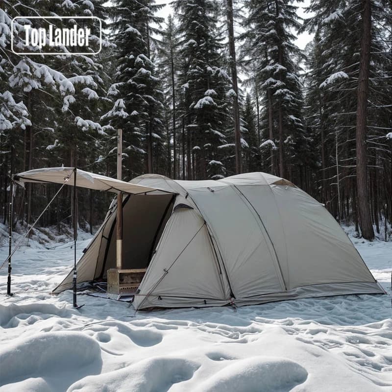 Waterproof Windproof Camping Tent Portable Large Tunnel Family Winter Insulated Fireproof UV Rear Vestibule Quick Setup Tents