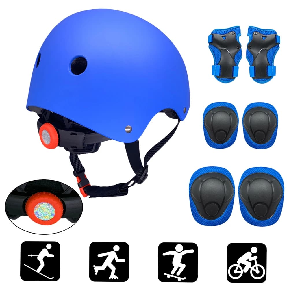 7PCS Kids Helmet Knee Elbow Pads Wrist Guard Sport Protective Gear Adjustable Scooter Skateboard Roller for Boy Girl 4-12 Years