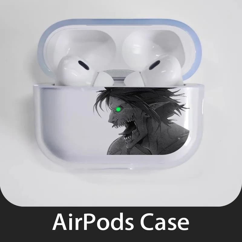 New Attack on Titan Eren Soft Case for AirPods 1 2 Pro 3 4 Wireless Bluetooth Headphone Case for Pro2 headphones
