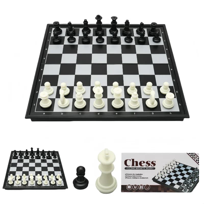 Set di scacchi magnetici da 5 pollici, design pieghevole con custodia, gioco di scacchi da viaggio portatile per set di scacchi per principianti