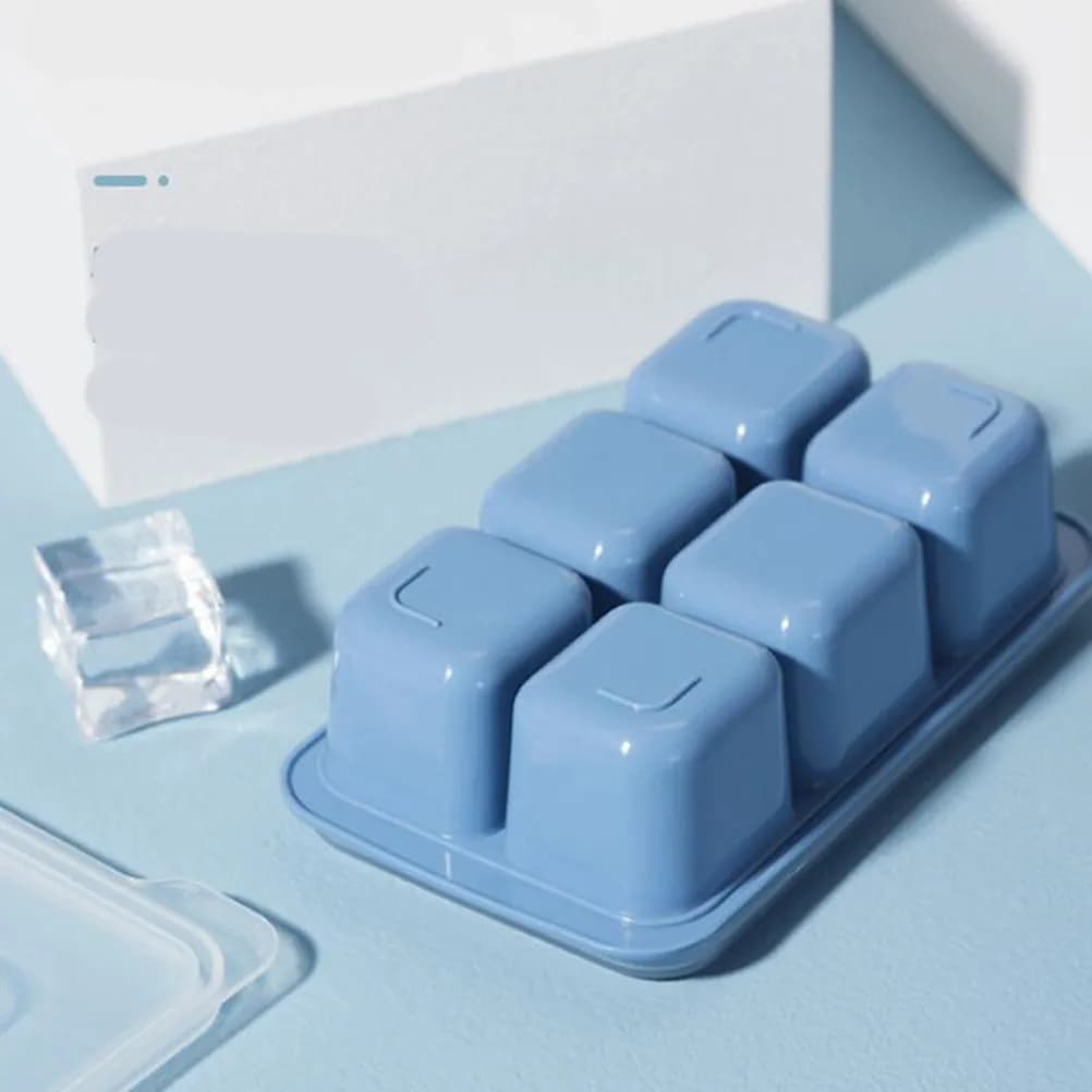 Stampo per ghiaccio da 6 pezzi, design semplice per un utilizzo riciclabile, da riempire con vari alimenti e bevande, stampo per cubetti di ghiaccio facile da pulire