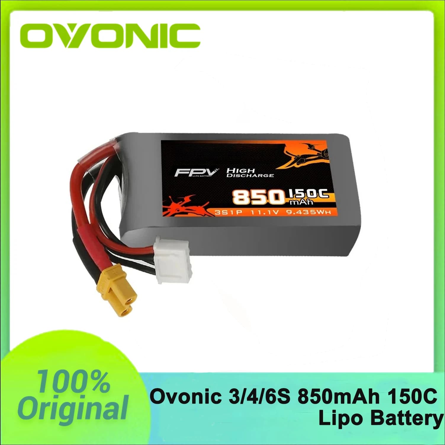 OVONIC 150C 850mAh Lipo Battery 3S 4S 6S FPV Battery For RC FPV Airplane Quadcopter Helicopter Drone