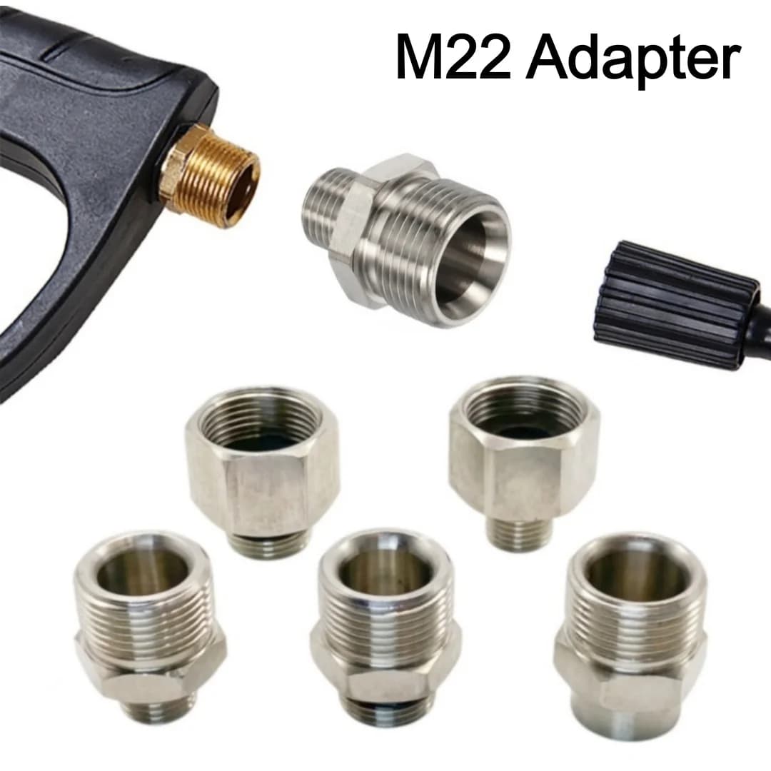 Car Wash Gun & Hose Connecter M22 To G1/4" M14 G3/8" Fitting Thread Male & Female Converter Stainless Steel