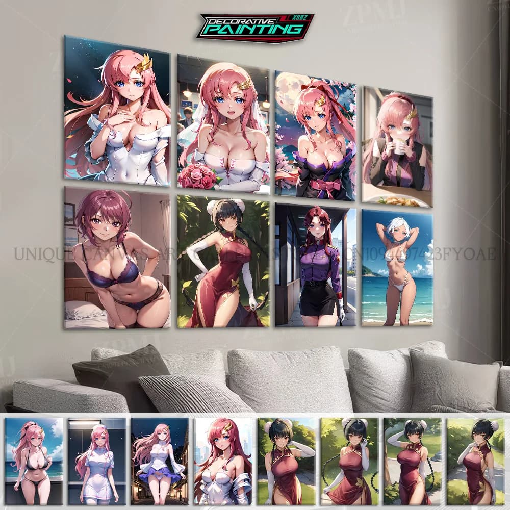 Gundam Series Home Decorative Canvas HD Stampe Dipinti Immagini Anime Girl Figure Lacus Clyne Wall Art Poster No Framed Mural