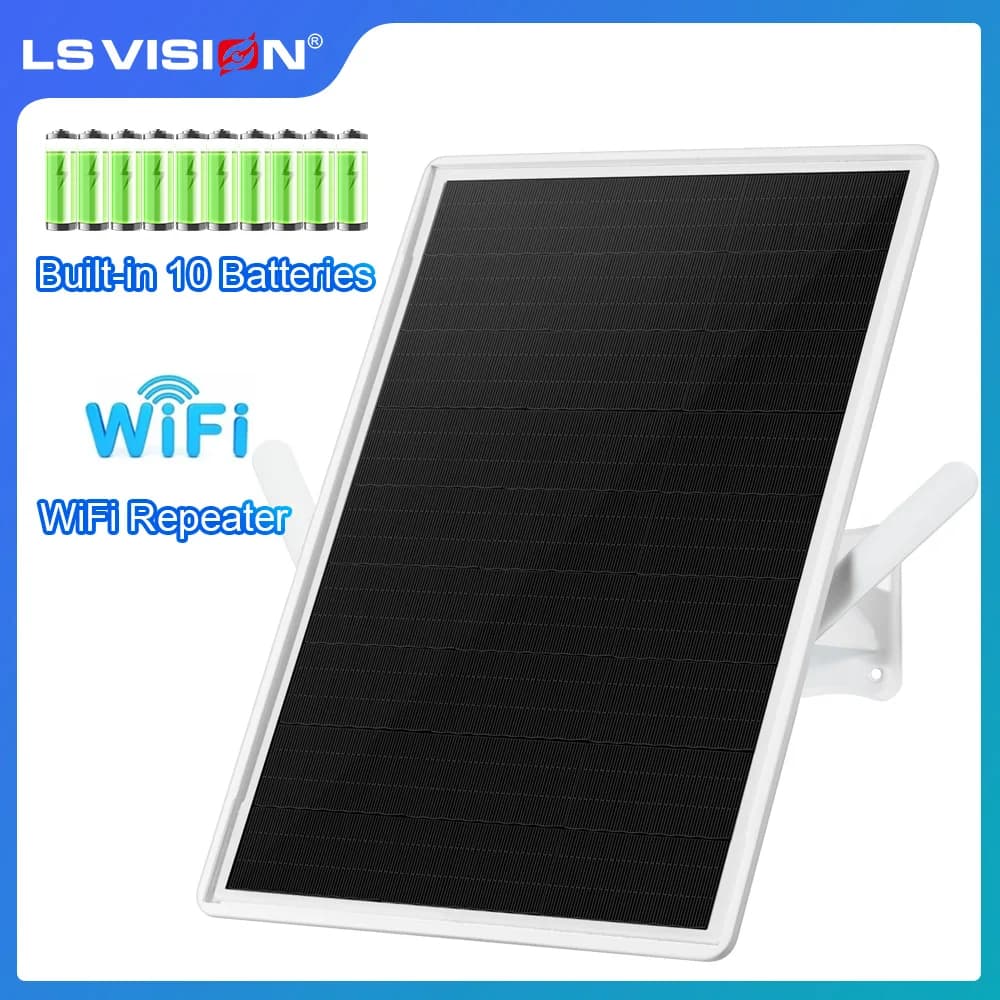 LS VISION Ripetitore WiFi ad energia solare da 15 W Batteria incorporata da 25000 mAh IP66 Impermeabile 2.4 Ghz WiFi Extender Ripetitore di segnale