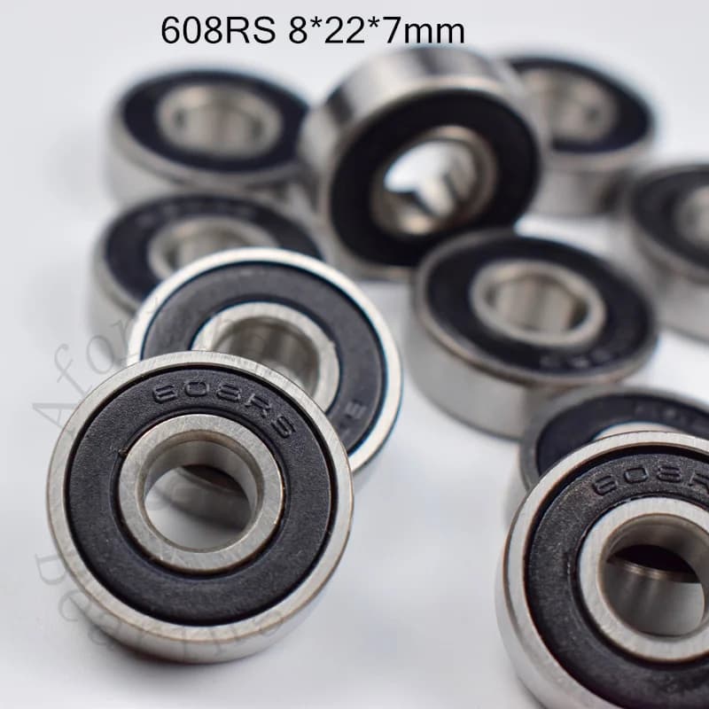 608RS Bearing 10 Pieces 8*22*7(mm) Chrome Steel Rubber Sealed High Speed Mechanical Equipment Parts