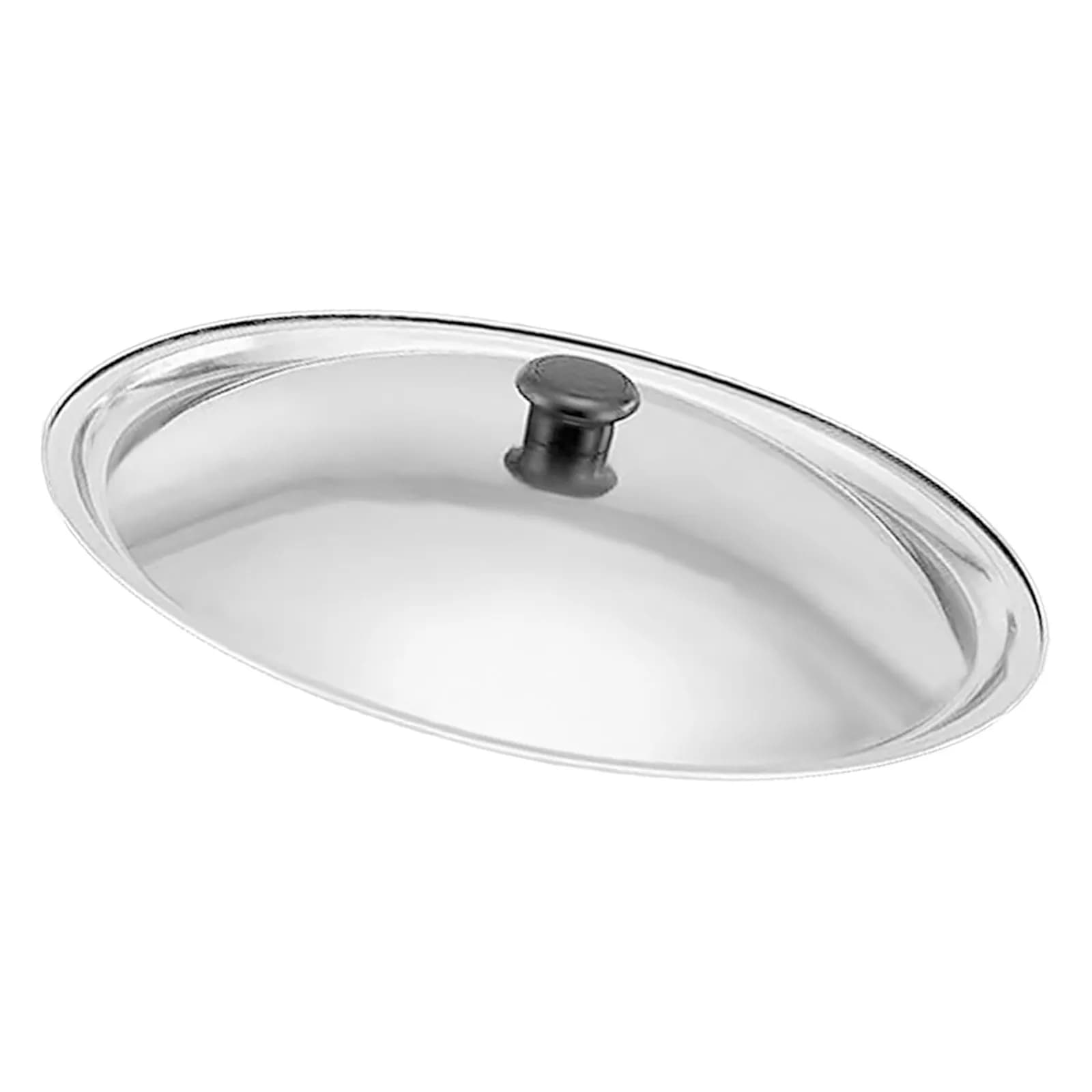 Coperchio Universale in Acciaio Inox da 23,5 cm per Padelle, Wok e Pentole, con Manopola Ergonomica e Facile da Pulire