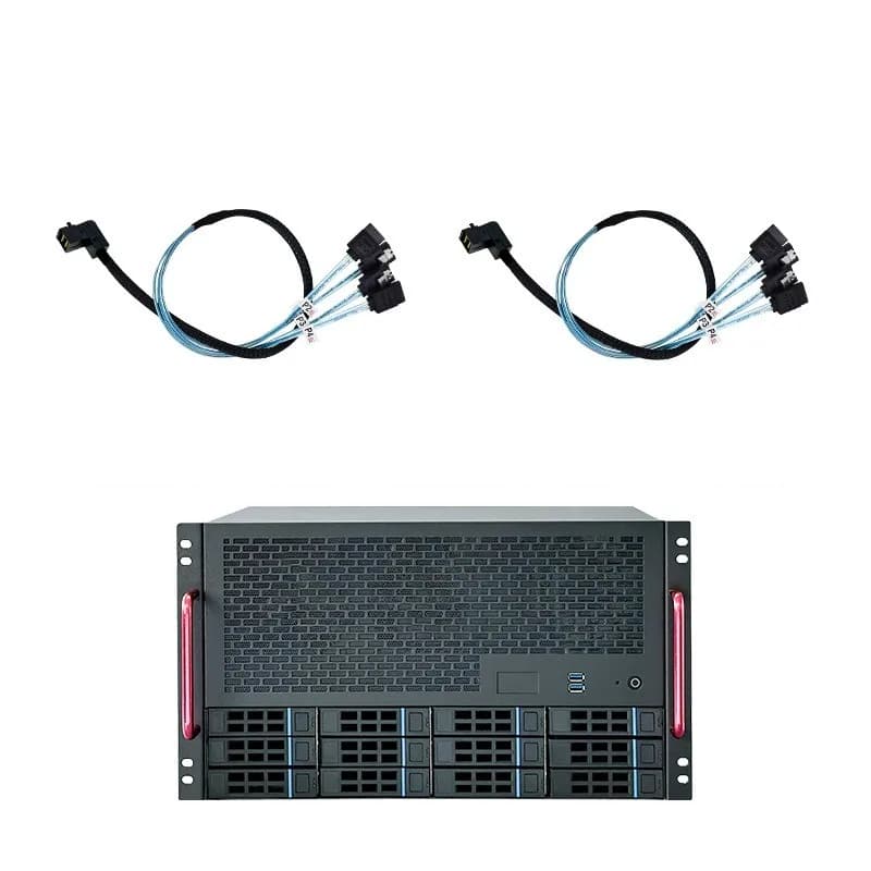 12 Bay Storage Server Enclosure ATX Mainboard ATX PSU 8 Full Height PCIe Slots Home Enterprise AIO NAS Chassis