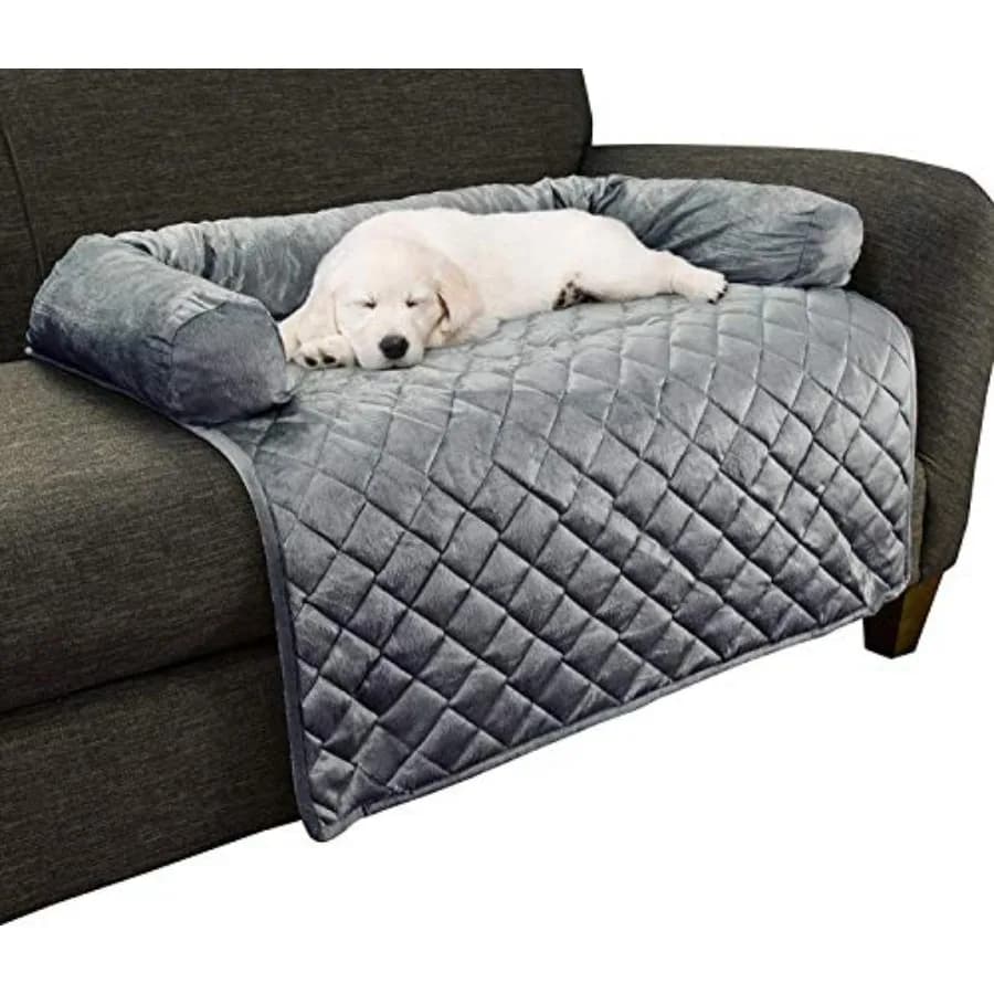 Copridivano per Cani - Protezione per Mobili da 35x35 cm con Supporto per il Collo in Memory Foam, Tessuto Trapuntato e Base Impermeabile
