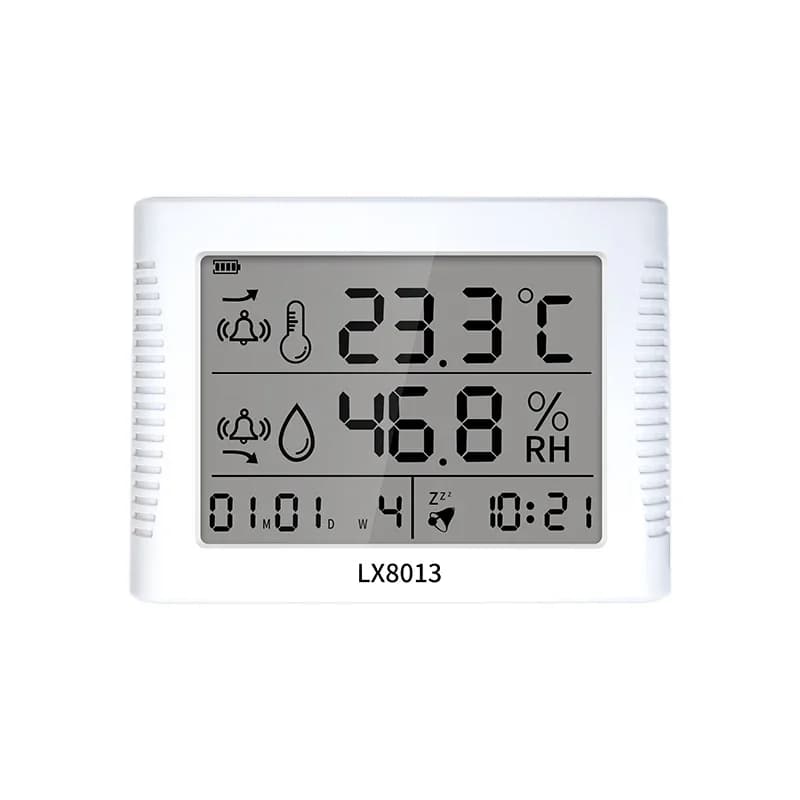 3-in-1 Digital Hygrometer Thermometer Clock LCD Time Date Alarm Humidity Temperature Monitor with Backlight