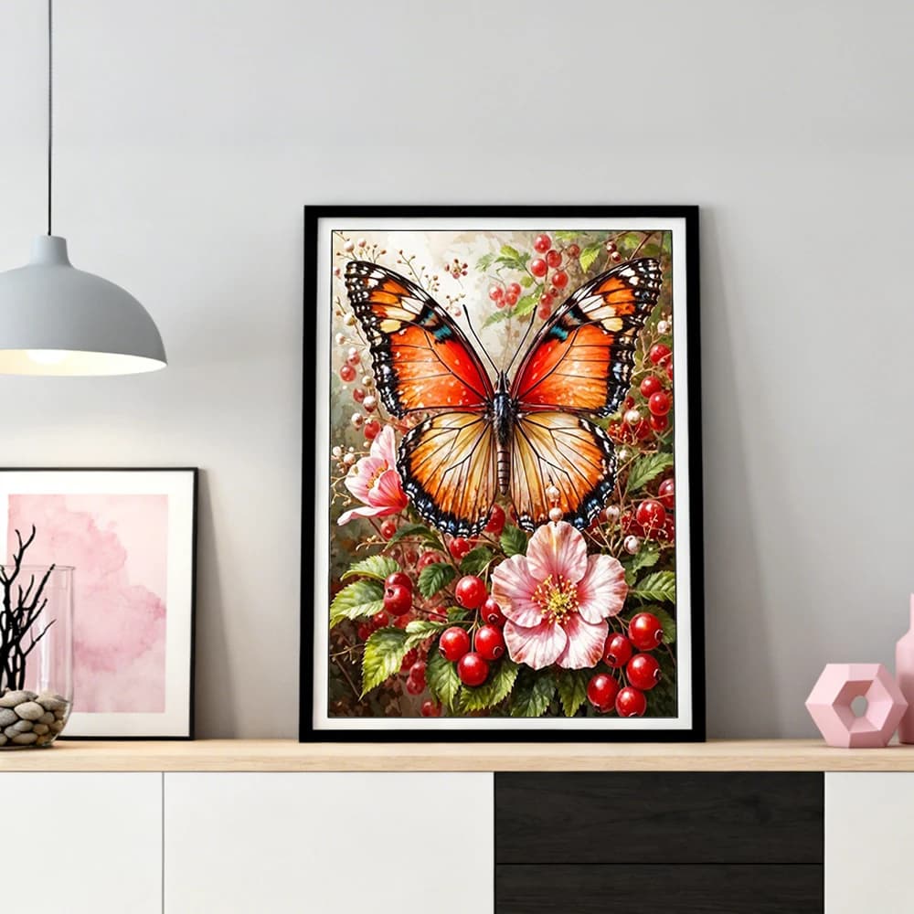 Kit Completo per Pittura Diamante 5D Fai da Te, Mosaico con Farfalle e Animali, Punto Croce, Artigianato, Decorazione Casa con Rose e Fiori