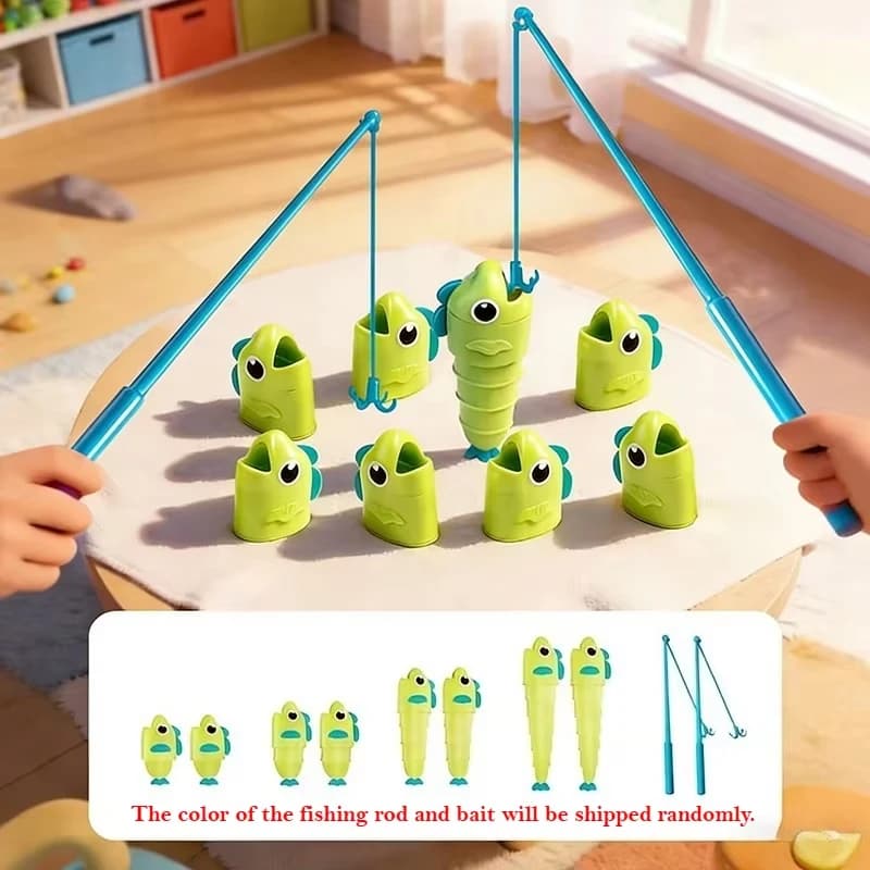 Fishing Battle Board Game Fish Body Stretchable Long Short Competition Kid Fishing Master Toy Family Interaction Educational Toy