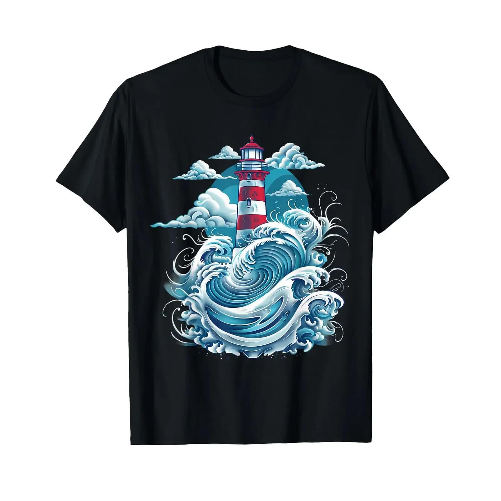 Light House Seaside Sailing Sea Beach Lighthouse T Shirt vintage Washed Slightly Top For Everyday Wear Comfortable graphic