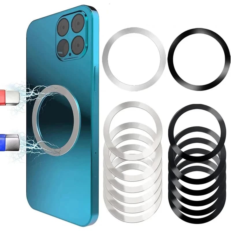 Adesivo magnetico per anello con piastra metallica per caricabatterie wireless Magsafe Adesivi per telefono in lamiera di ferro universali per iPhone 15 14Pro