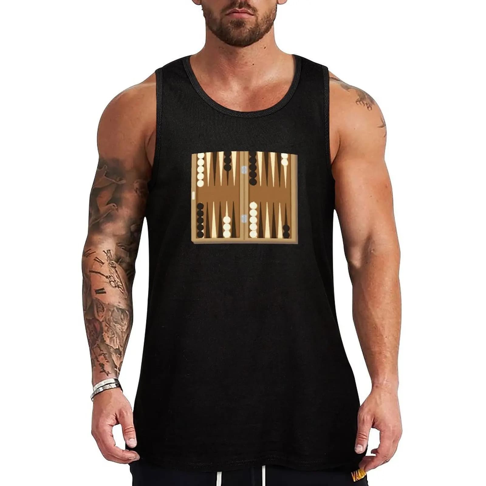 BACKGAMMON BOARD Tank Top Sleeveless Sports Tank Top Gym Training Moisture Wicking