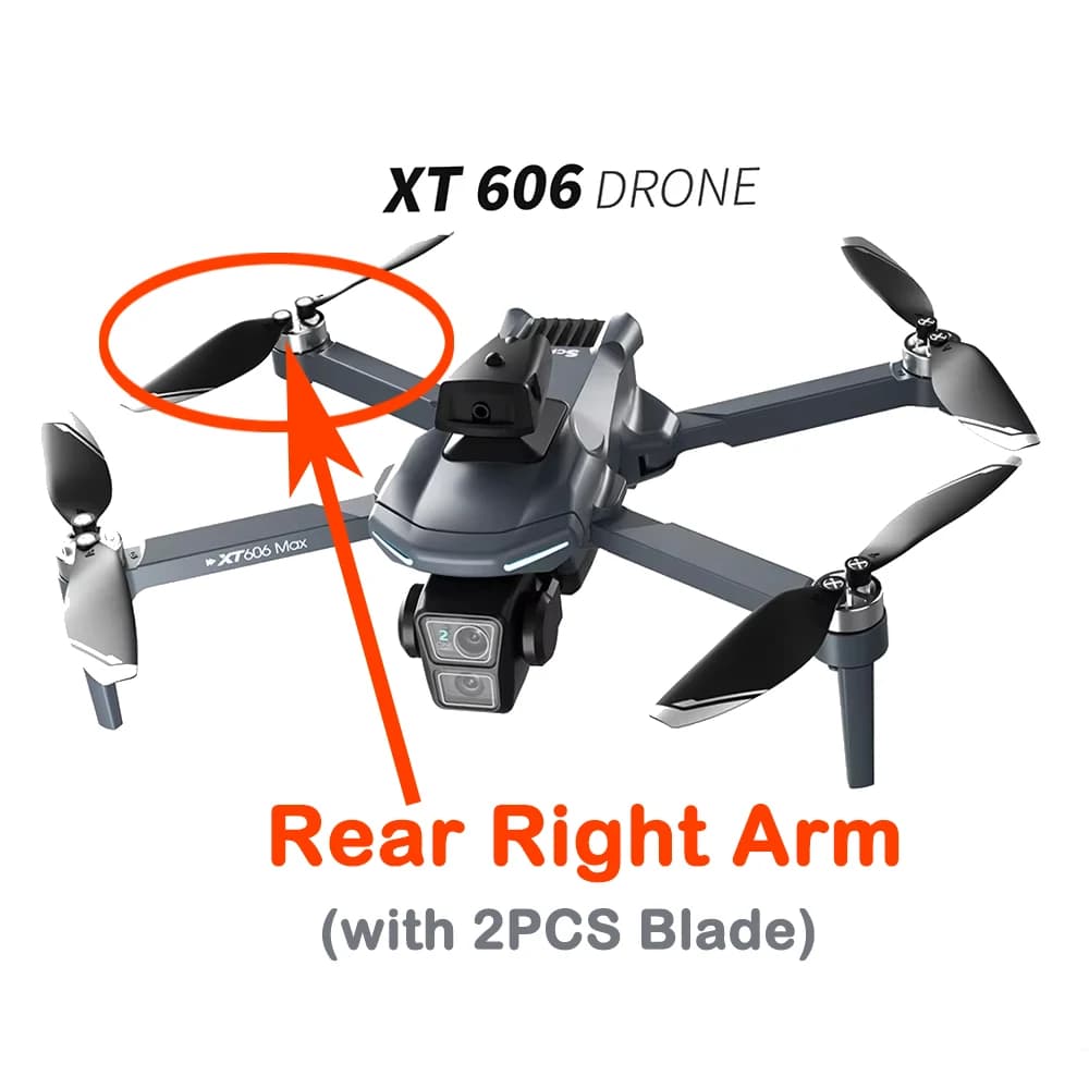 XT606 GPS Drone PTZ Brushless Quadcopter Ricambio Originale Braccio Motore XT606 con Lama Motore Accessorio Braccio Anteriore/Posteriore
