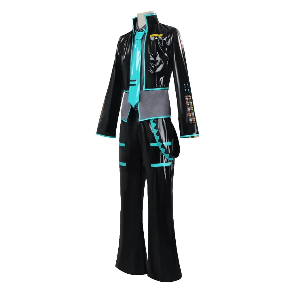 Anime Mikuo male version cosplay uniform leather jacket PU black shirt fantasy Halloween party outfit woman man