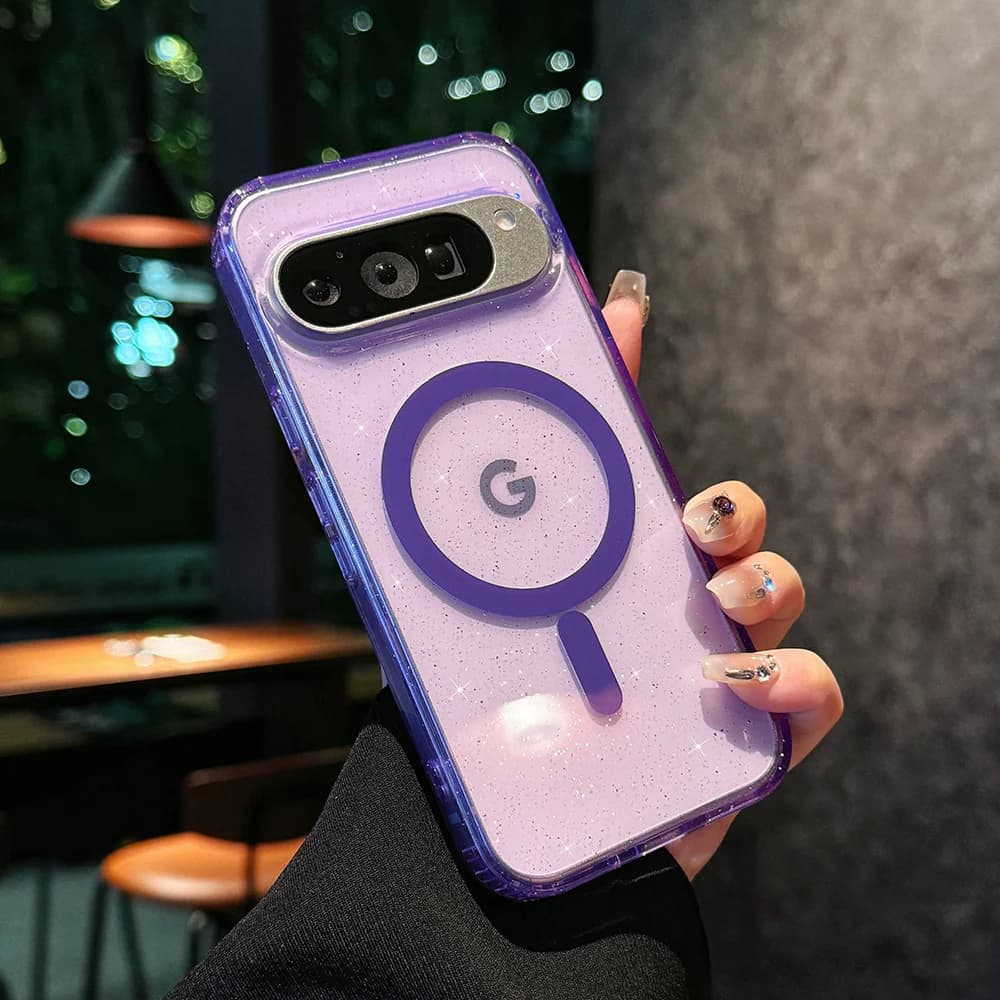 Transparent Acrylic Glitter Case for Google Pixel 11 10 9 Pro XL 9 10 Pro for Magnetic Wireless Charge PC Cover for Pixel 10A 9A
