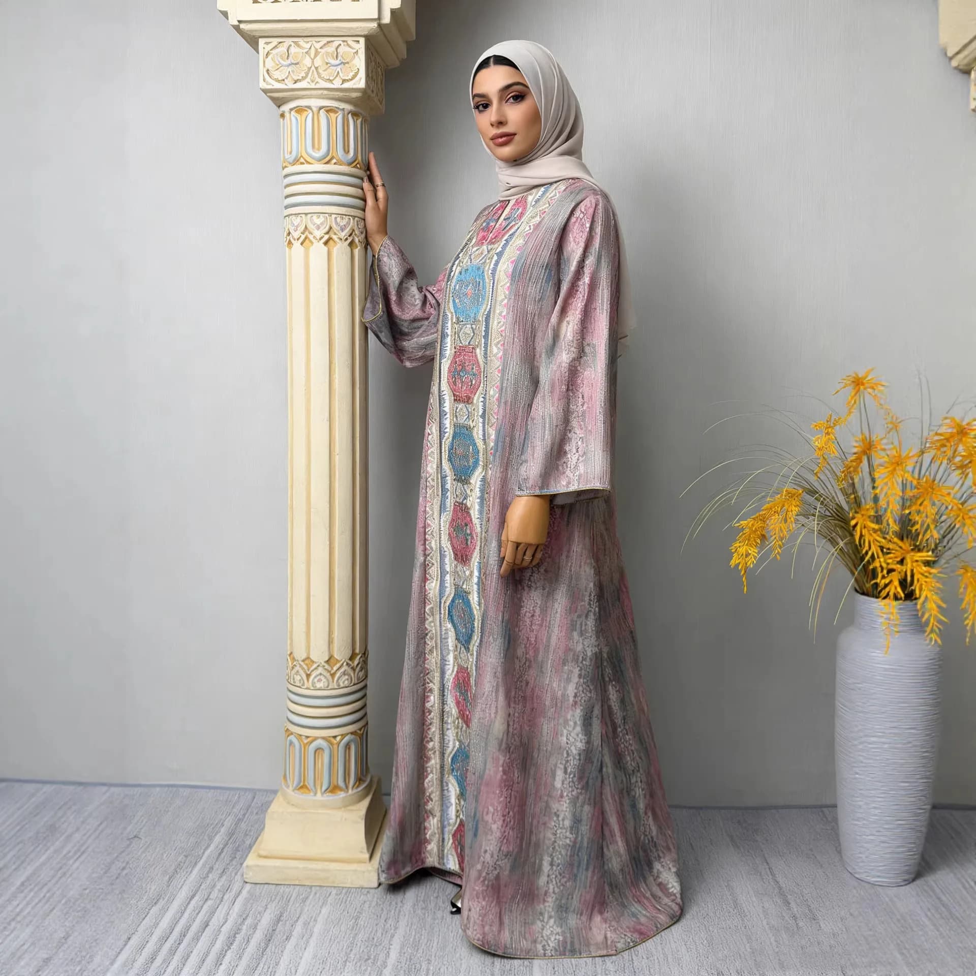Women's Dress Eid Abaya Embroidered Kaftan Jalabiya for Muslim parties Dubai Dresses Ramadan Morocco Caftan Tunica Lunga Abayas 2026