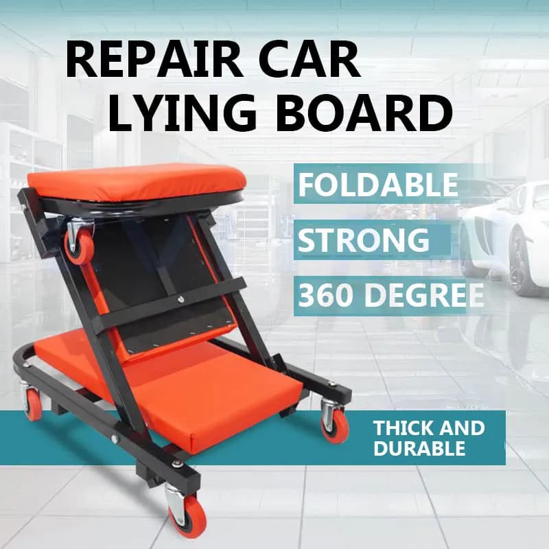 Sedia reclinabile per automobile Riparazione auto Sgabello da skateboard Ferro per bici da letto Tavola di riparazione pieghevole Riparazione auto Strumento pieghevole reclinabile Sedia reclinabile per auto da riparazi