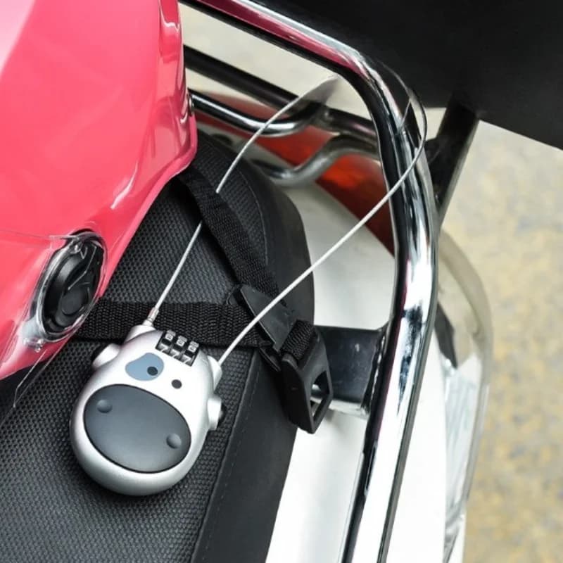 Lucchetto per Casco Moto e Bici Elettrica, Lucchetto Antifurto per Passeggino, Lucchetto a Cavo per Armadio e Bagagli, Lucchetto con Password in ABS