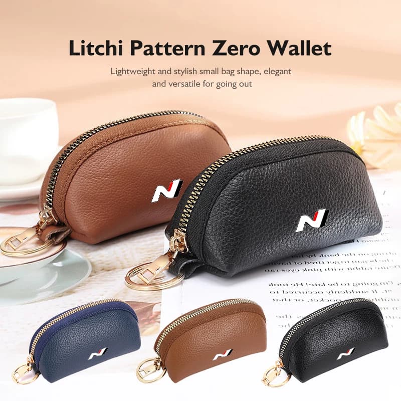 For Hyundai Stylish Litchi Texture Wallet Leather Mini Coin Purse Key Organizer N Nline Tucson Kona Sonata Veloster i20 i30